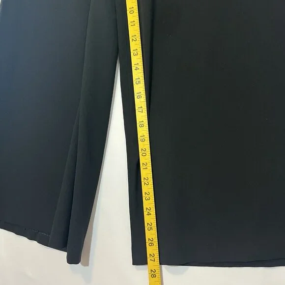 St. John Women’s Wide Leg Dress Pants Size 12 Black High Rise Zipper - Picture 8 of 12